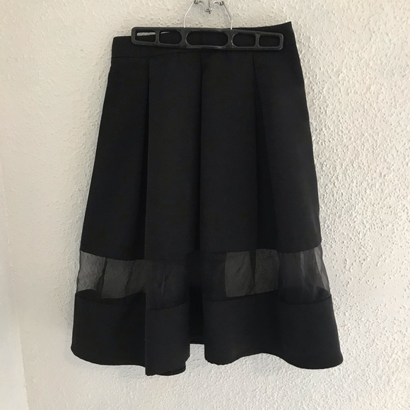 Express Black Long Twirling Skirt - Picture 2 of 5